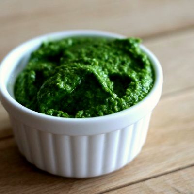 salsa pesto espinacas y nueces