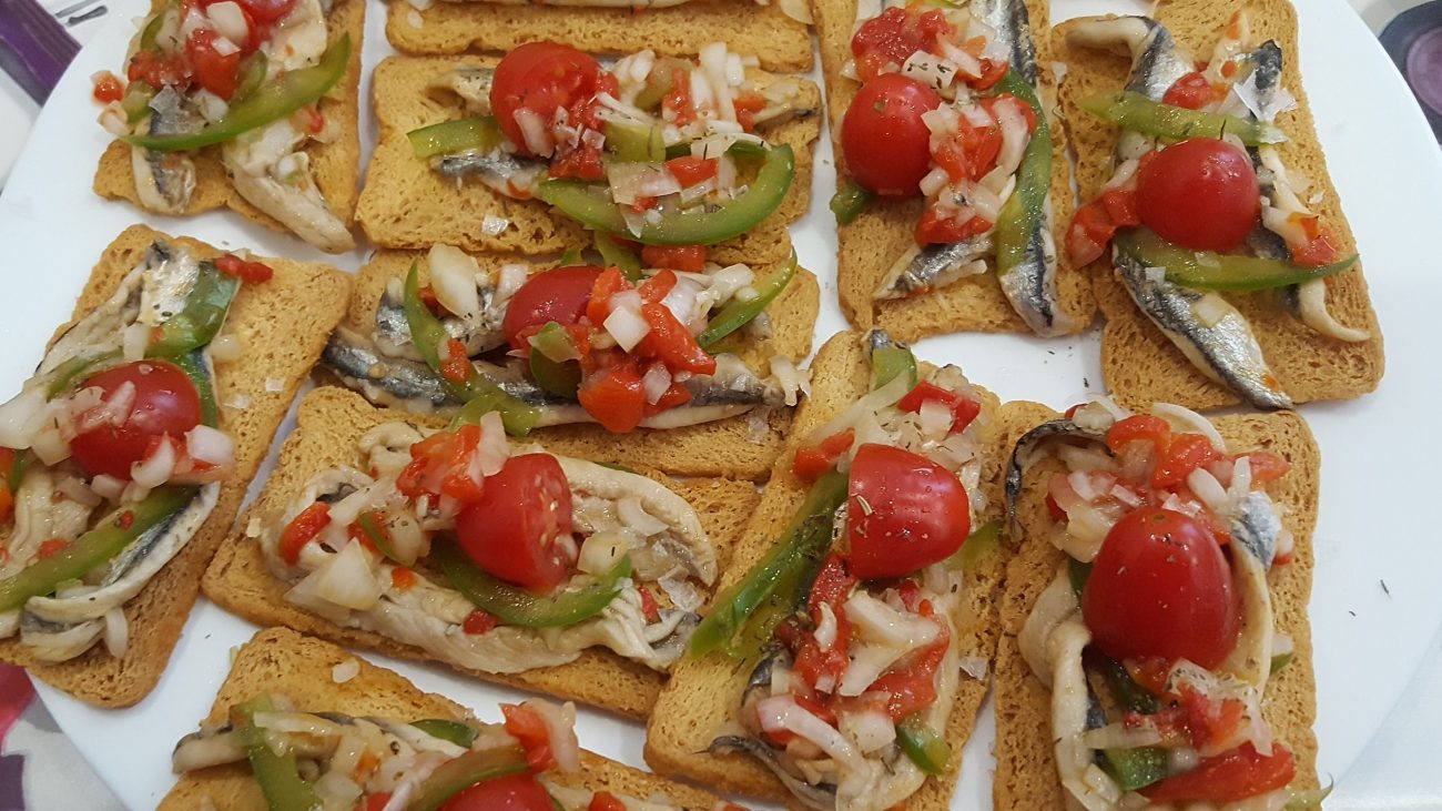 Tosta de boquerones